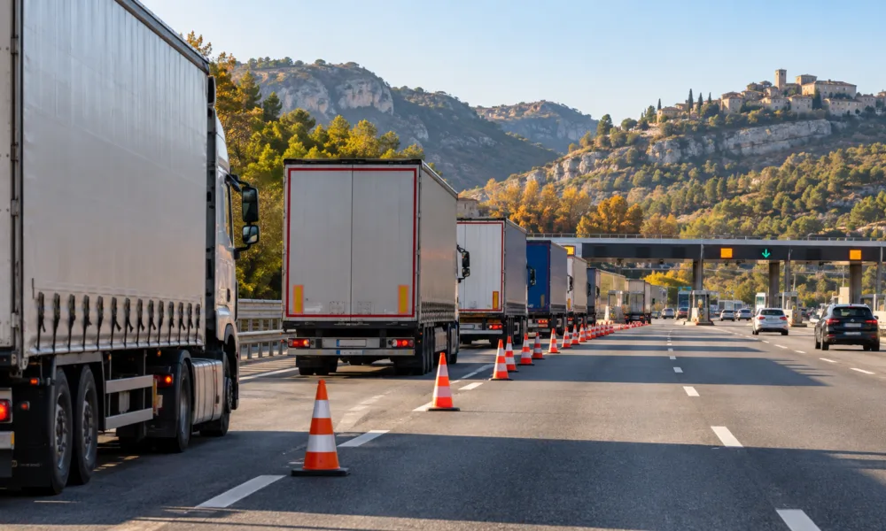 Kierowcy ciężarówek zablokowali autostradę A7 koło Marsylii – protest przeciw cenom oleju napędowego