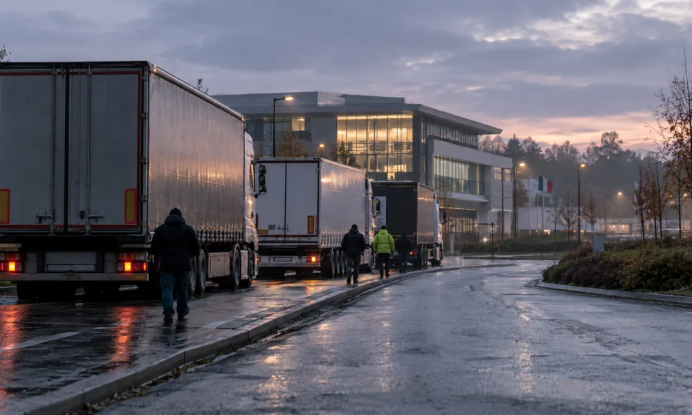Strajk w transporcie drogowym w Bretanii w piątek 16 października – kierowcy protestują pod Rennes i w Vannes