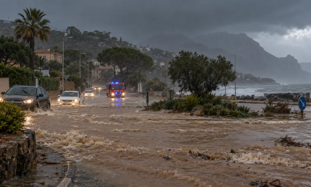 Czerwony alert w Haute-Corse – Météo-France ostrzega przed ulewami i powodzią, w Solenzarze 380 mm deszczu w trzy godziny