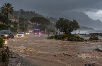 Czerwony alert w Haute-Corse – Météo-France ostrzega przed ulewami i powodzią, w Solenzarze 380 mm deszczu w trzy godziny