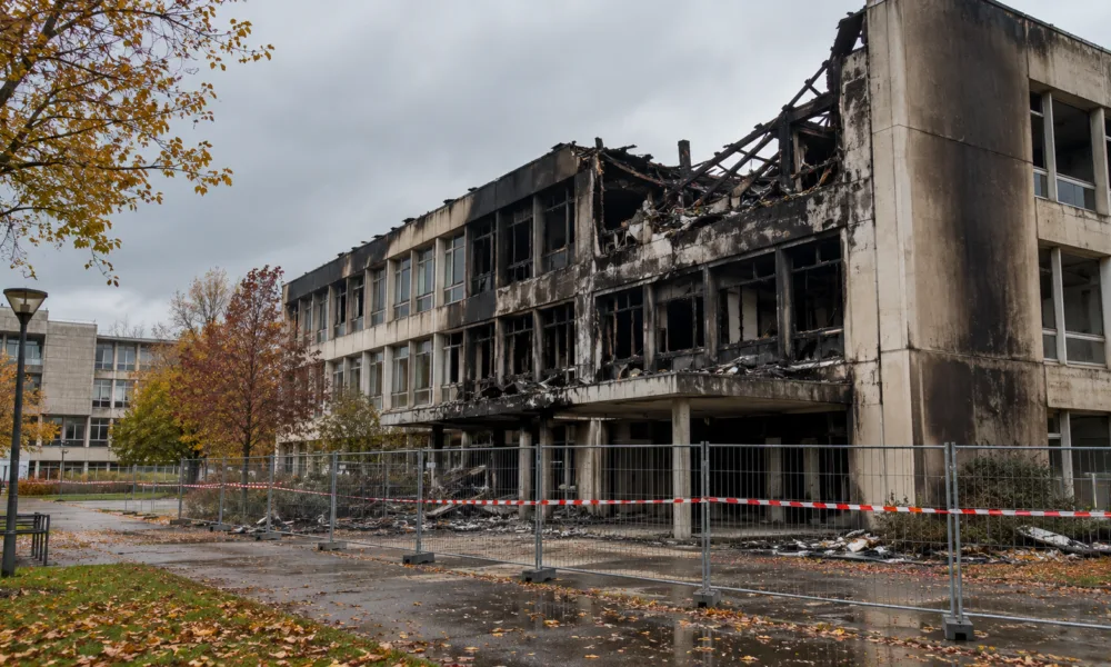 Pożar wydziału filologicznego w Rouen – zatrzymany student podejrzany o udział w podpaleniu budynku Michel Serres