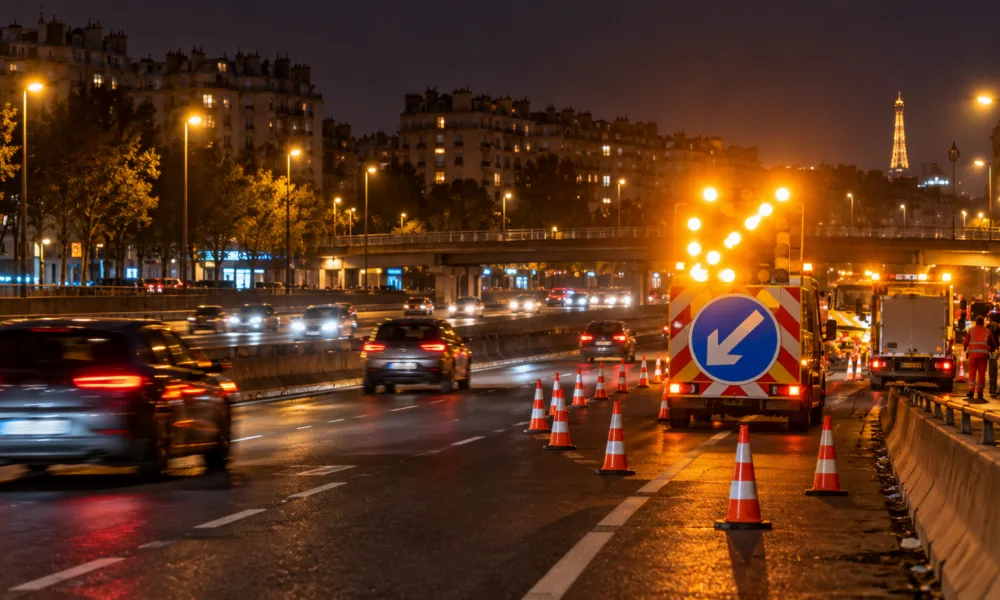 Nocne utrudnienia w regionie paryskim – obwodnica zamknięta między porte Brancion a porte de Bagnolet, N104 zamknięta do piątku