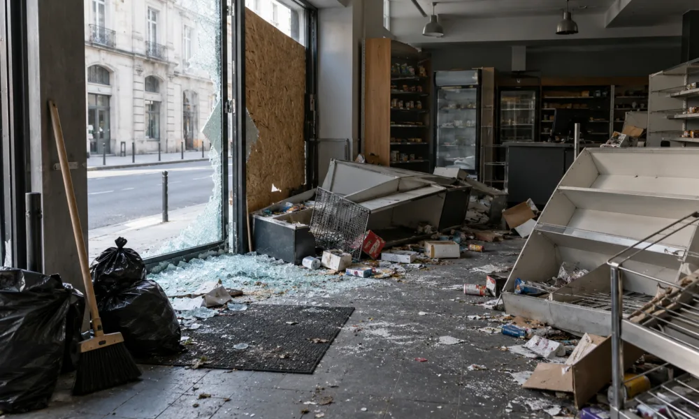 Spotkanie w Bercy po grabieżach 17 października – handlowcy chcą szybszych odszkodowań z ubezpieczeń i bezrobocia częściowego