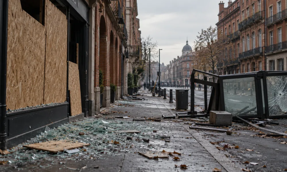 Tuluza po proteście 17 października – według prefekta 1 500-2 000 chuliganów, około 20 splądrowanych sklepów i 94 zatrzymanych