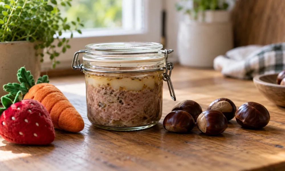 Terrina kasztanowa La Drosera Gourmande wycofana w całej Francji – także pluszowe breloki i poduszki-owoce I Total, dziecko może się zadławić