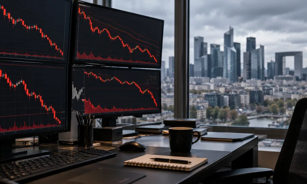 Rynki karzą Francję za weekend przemocy – CAC 40 traci 1,3 procent, rośnie oprocentowanie francuskiego długu