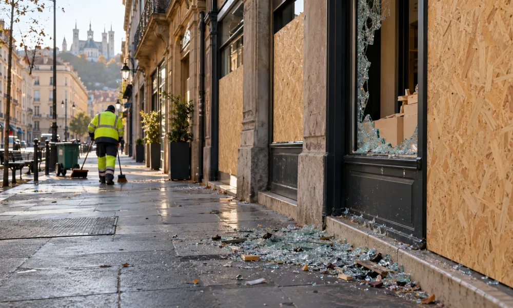 Lyon: od 150 do 200 splądrowanych sklepów na Presqu’île – metropolia uruchamia 10 mln euro pomocy, izba handlowa otwiera jedno okienko dla poszkodowanych