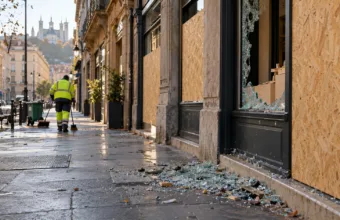 Lyon: od 150 do 200 splądrowanych sklepów na Presqu’île – metropolia uruchamia 10 mln euro pomocy, izba handlowa otwiera jedno okienko dla poszkodowanych