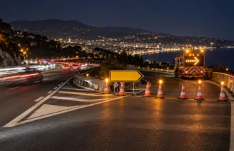 Utrudnienia na A8 w Alpach Nadmorskich od poniedziałku 19 października – nocne zamknięcia zjazdów w Nicei, Mentonie i Mandelieu